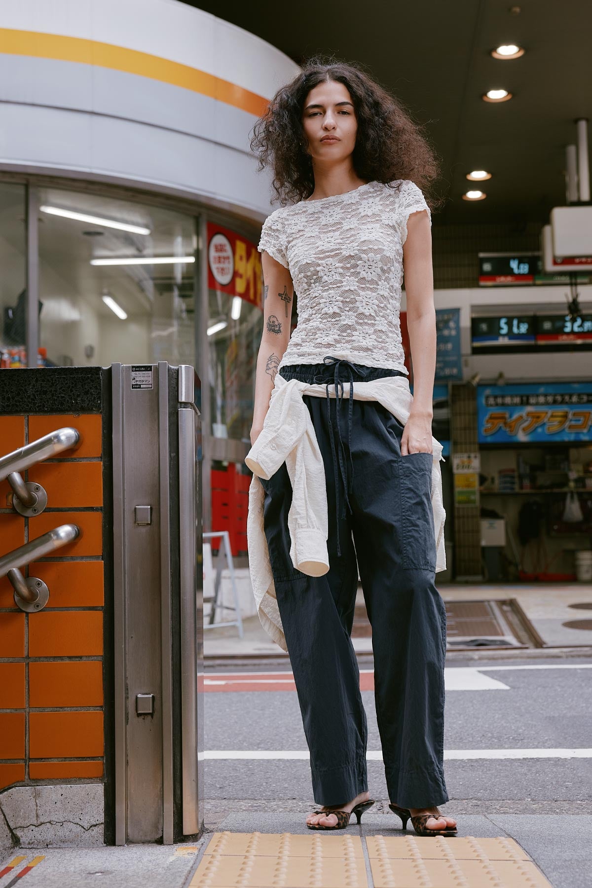 Galo Sunflower Lace Tee // Creme