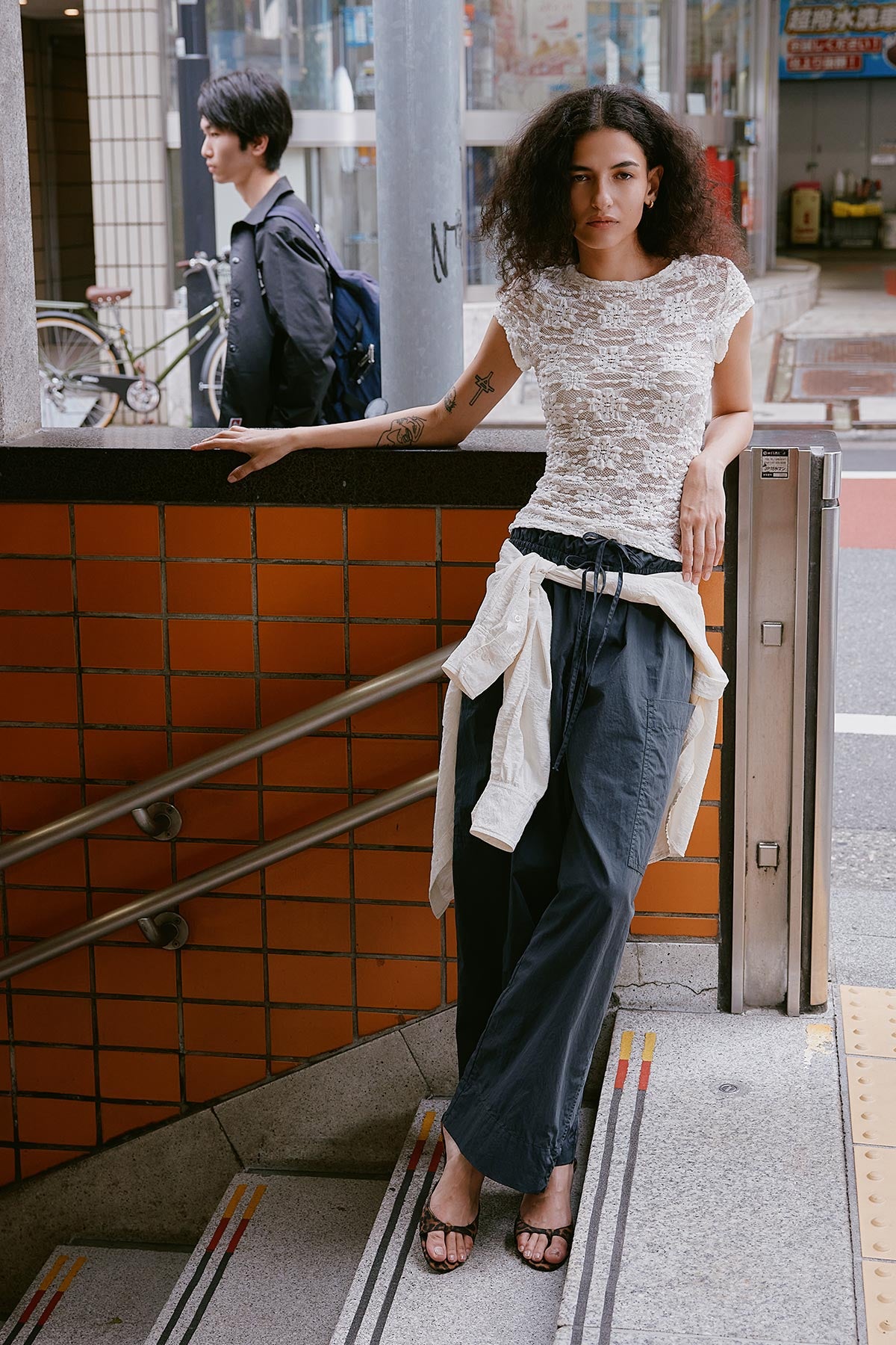 Galo Sunflower Lace Tee // Creme