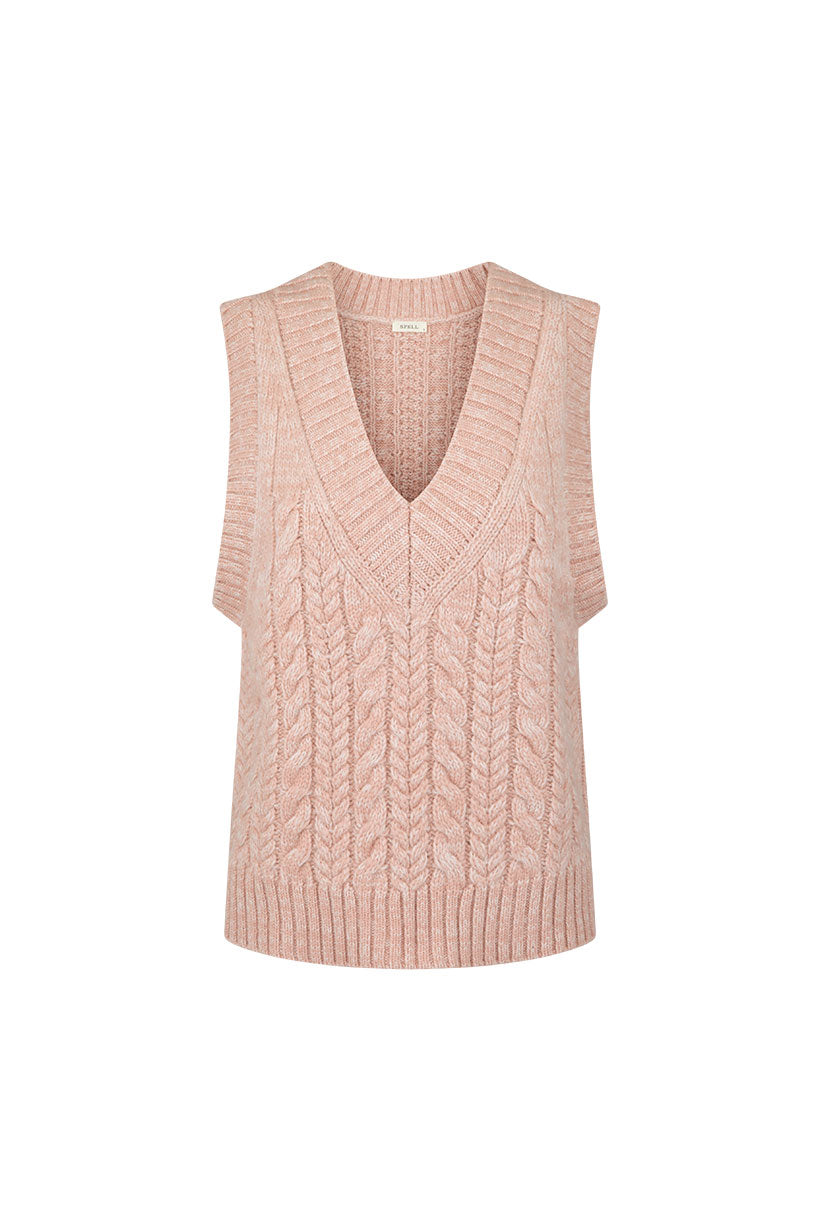 Rolling Hills Knits Vest // Dusty Rose