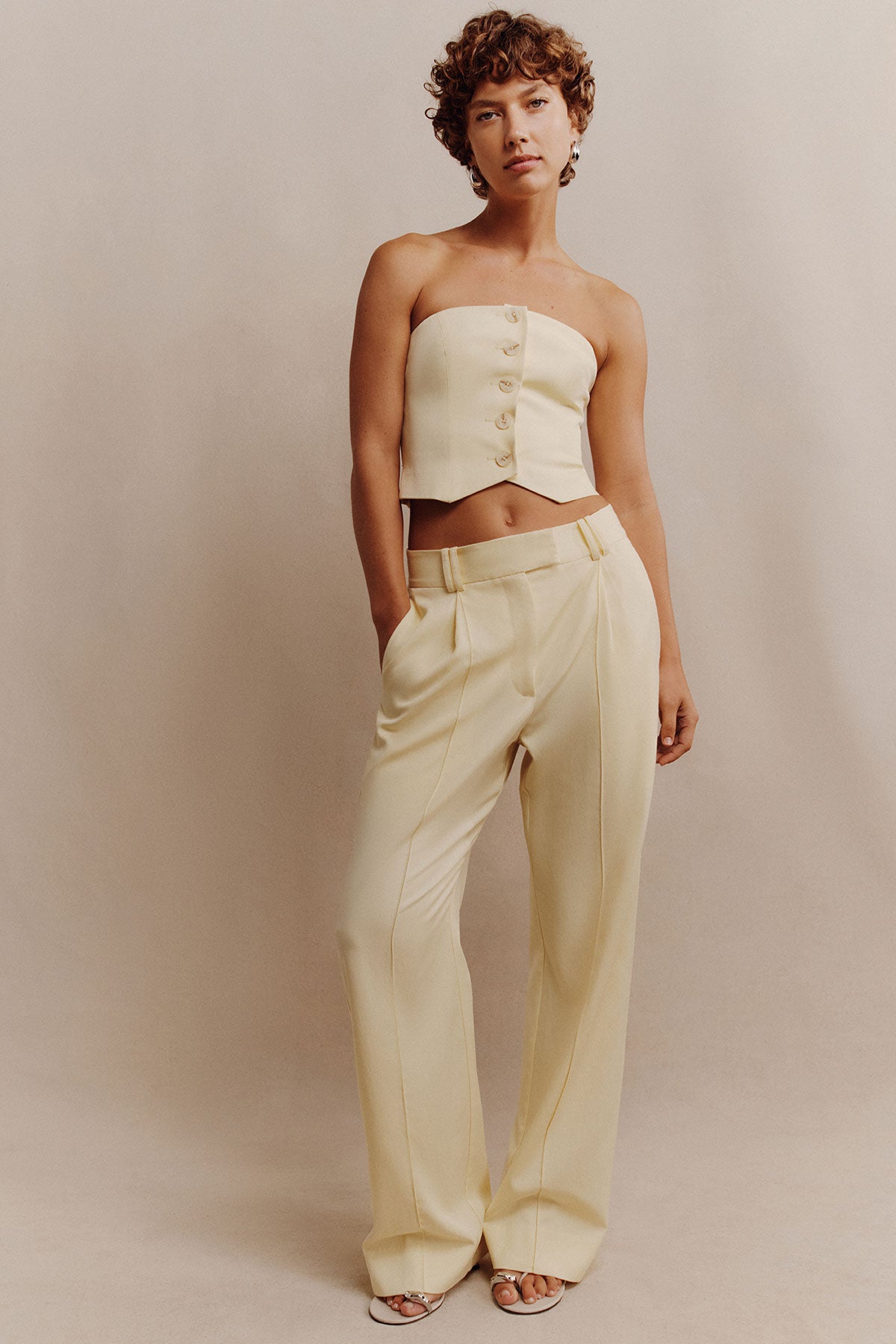 Sara Button Up Bodice // Lemon