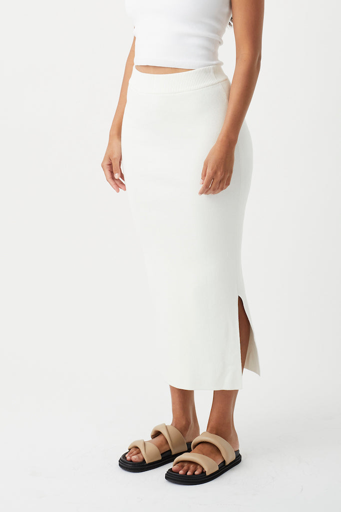 Harper Organic Knit Skirt // Cream