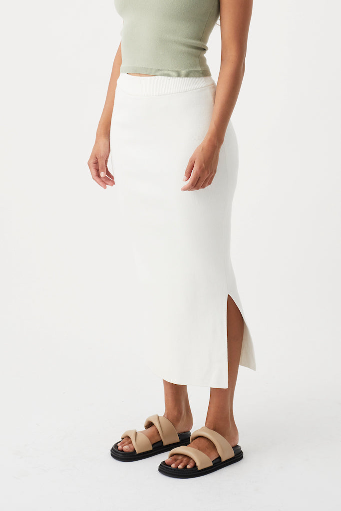 Harper Organic Knit Skirt // Cream
