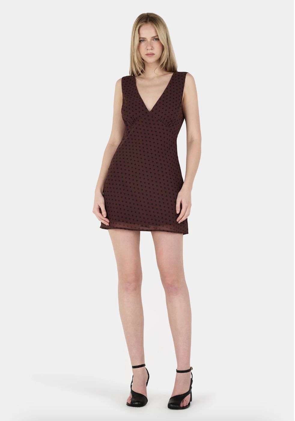 Quinn Mini Dress // Chocolate Polka