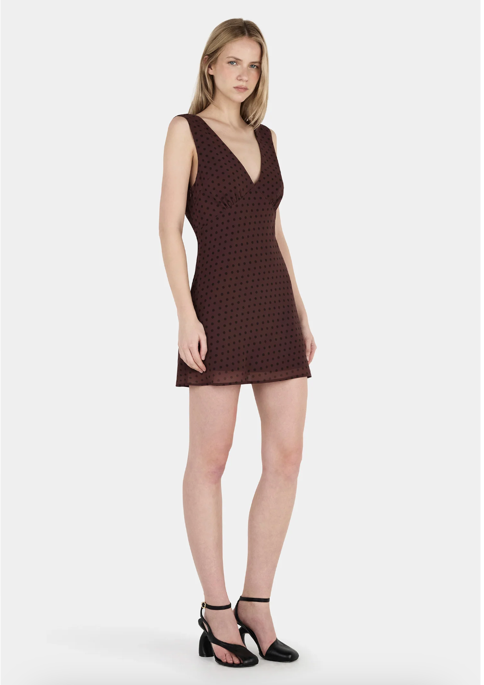 Quinn Mini Dress // Chocolate Polka