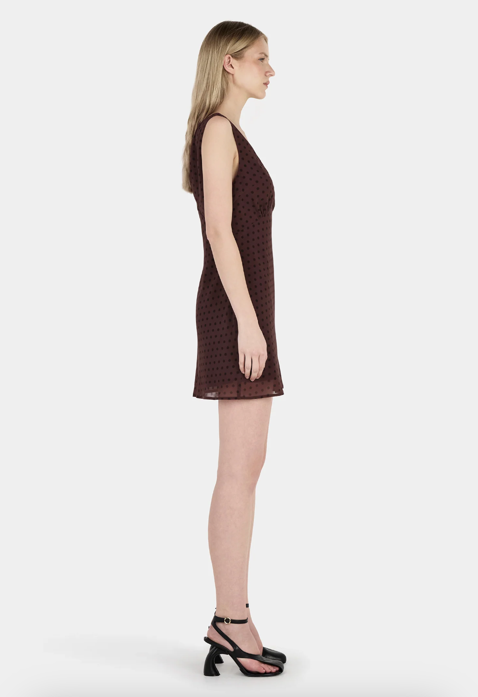 Quinn Mini Dress // Chocolate Polka