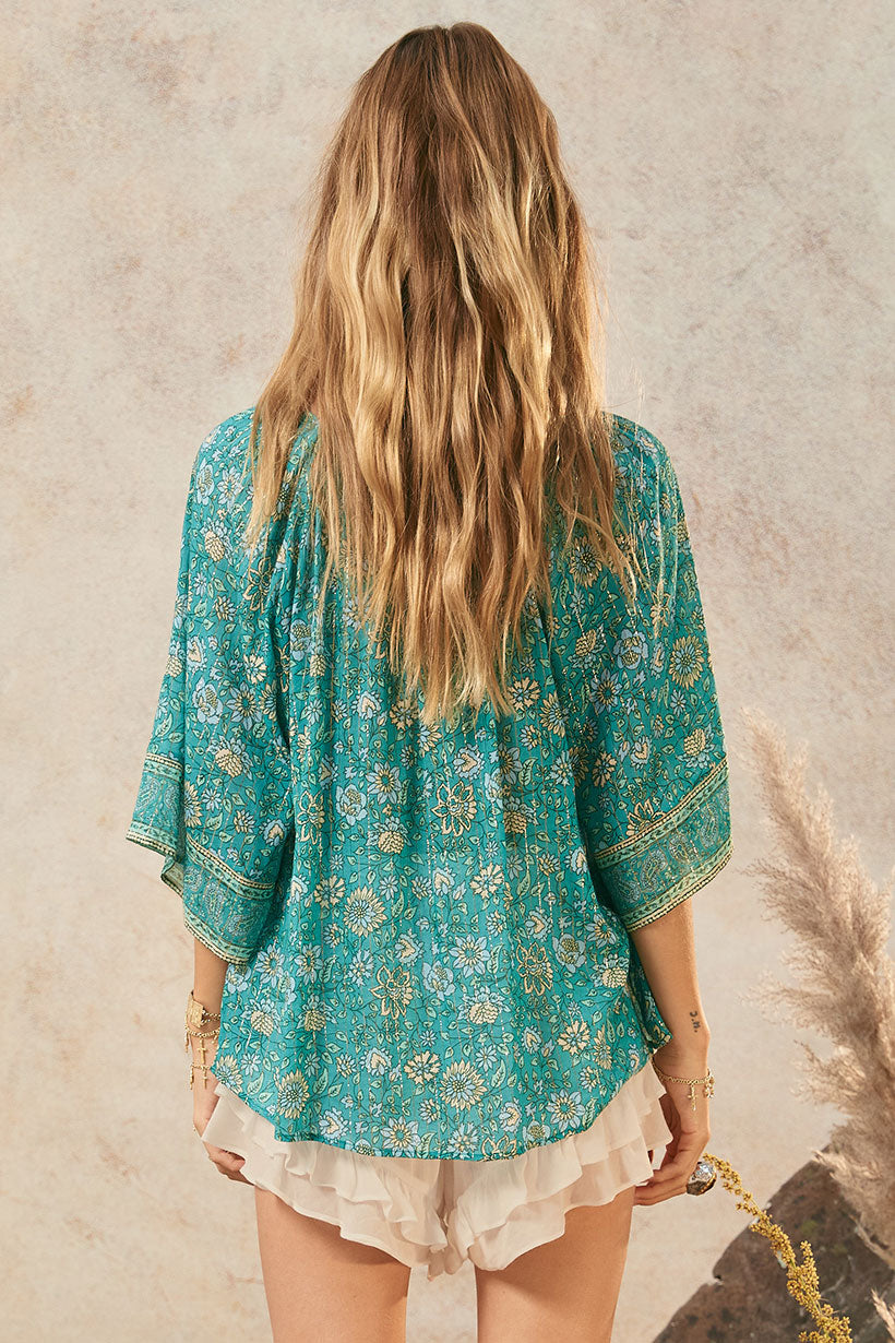 Elysian Short Sleeve Blouse // Jade
