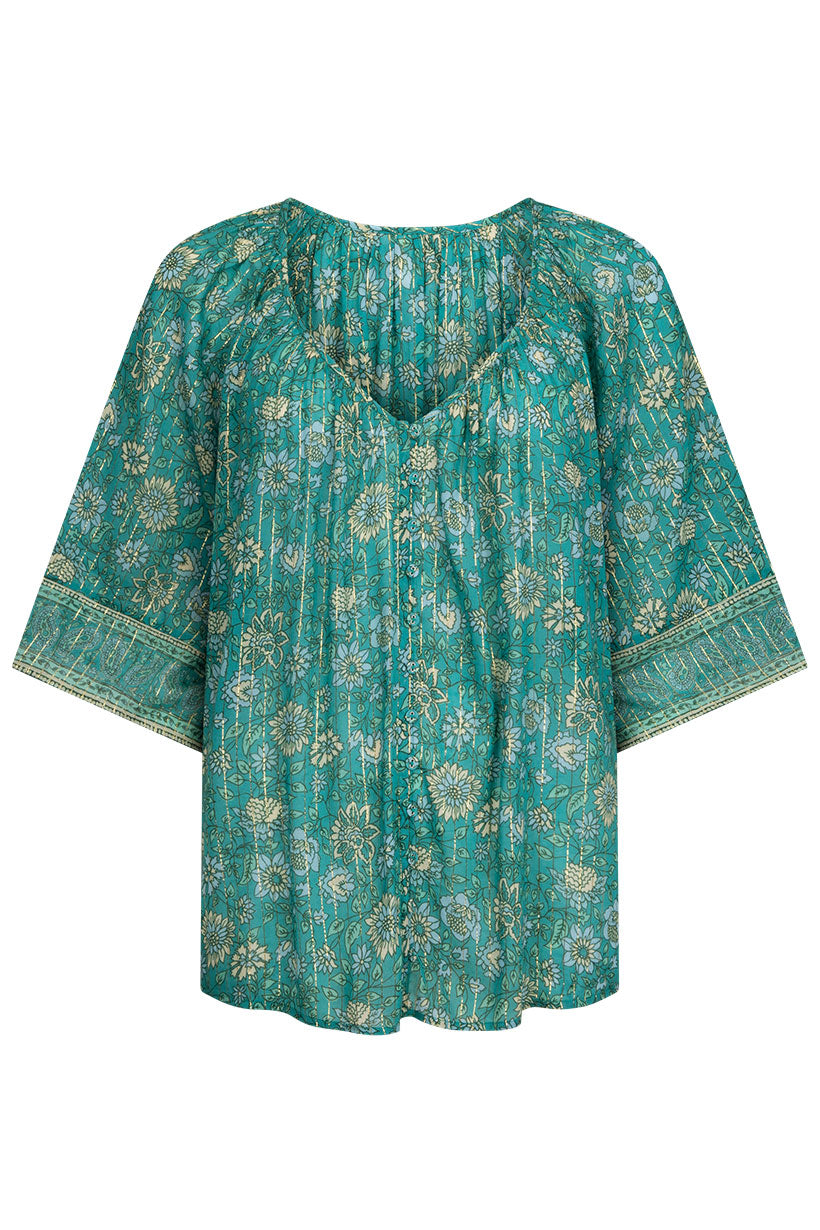 Elysian Short Sleeve Blouse // Jade