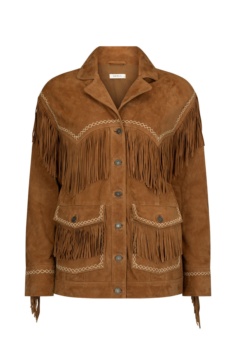 Fearless Heart Suede Fringe Jacket // Vintage Tan