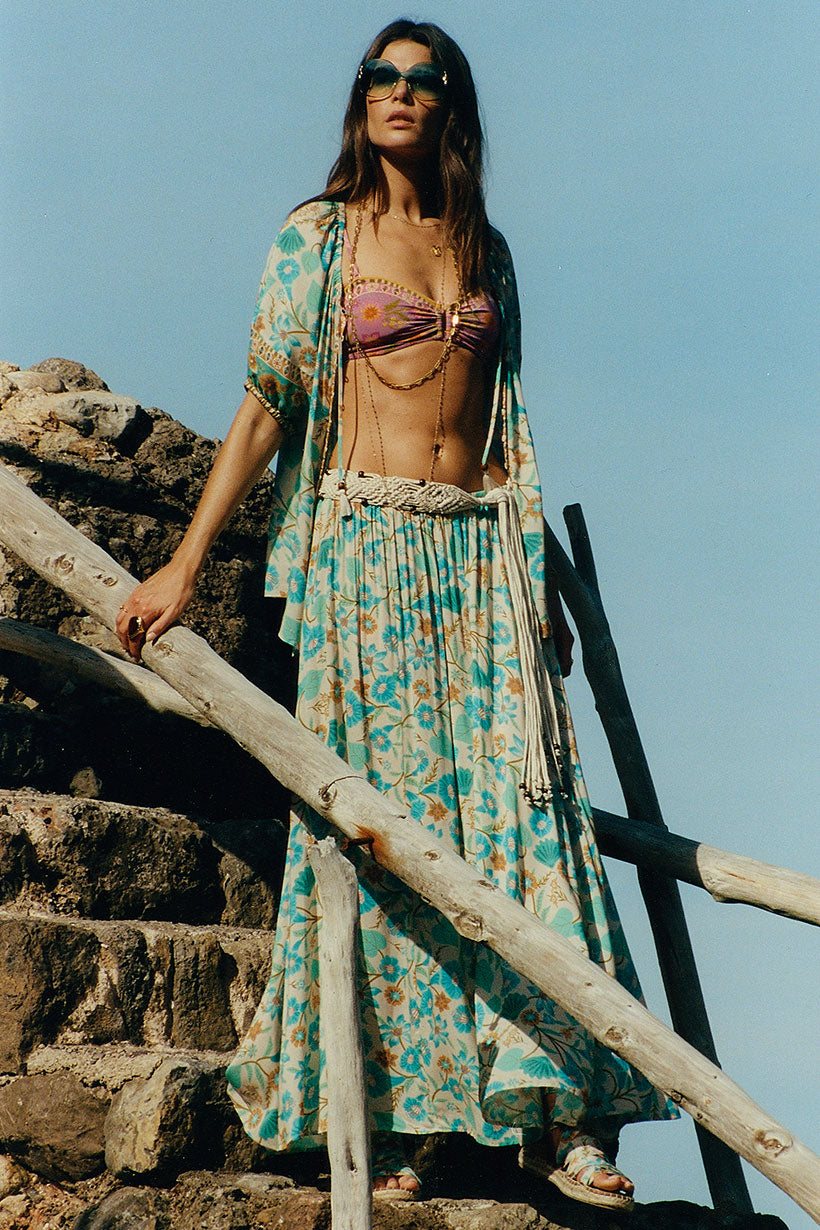 Goldie Maxi Skirt // Lagoon