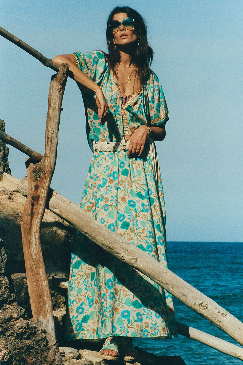 Goldie Maxi Skirt // Lagoon