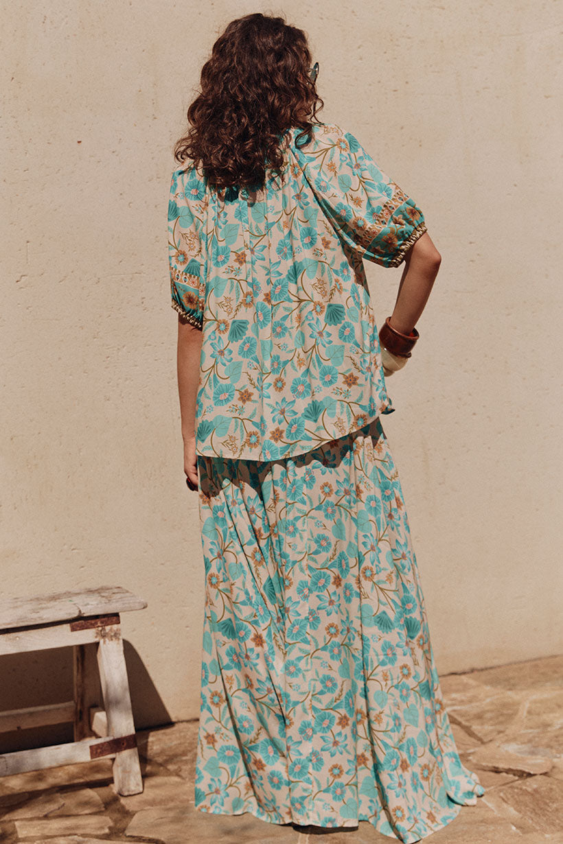 Goldie Maxi Skirt // Lagoon