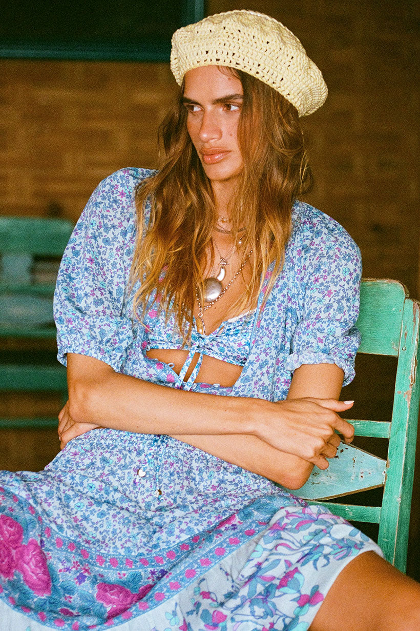 Love Jetty Short Sleeve Blouse // Blue Nirvana