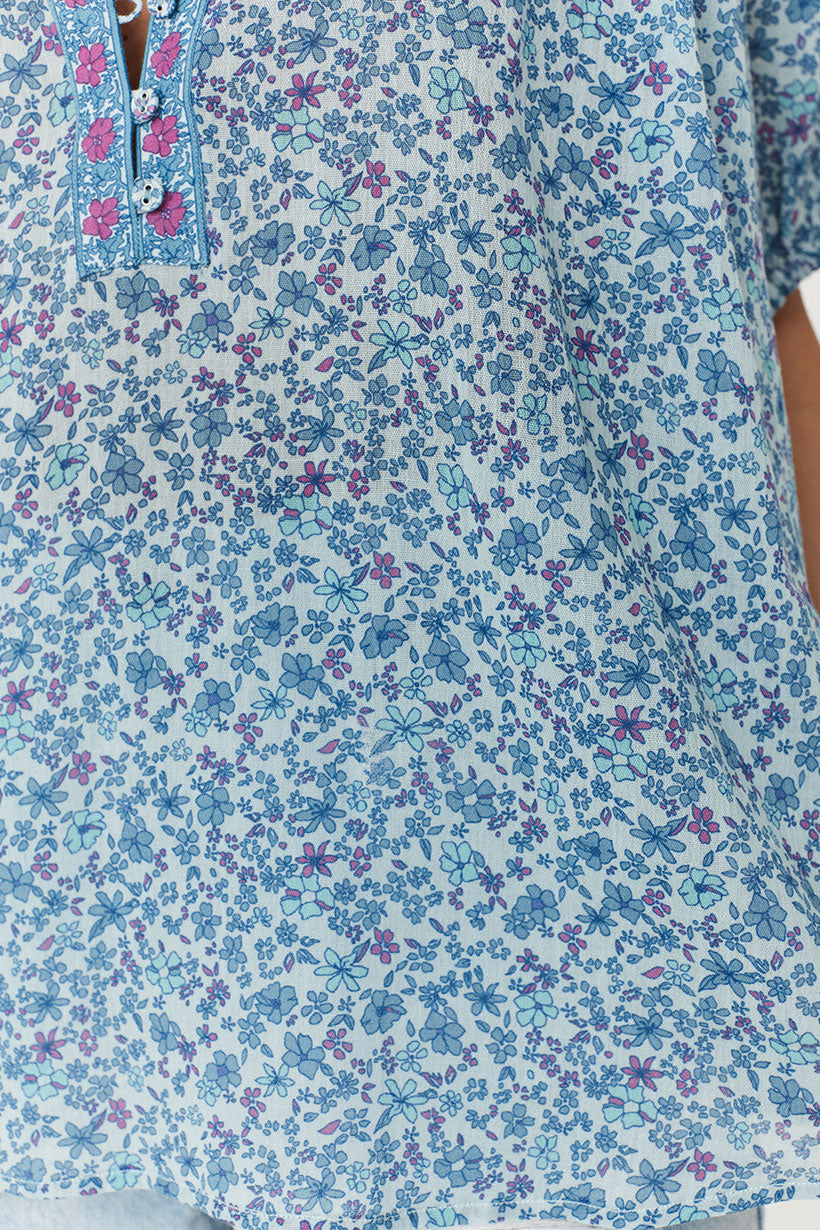 Love Jetty Short Sleeve Blouse // Blue Nirvana