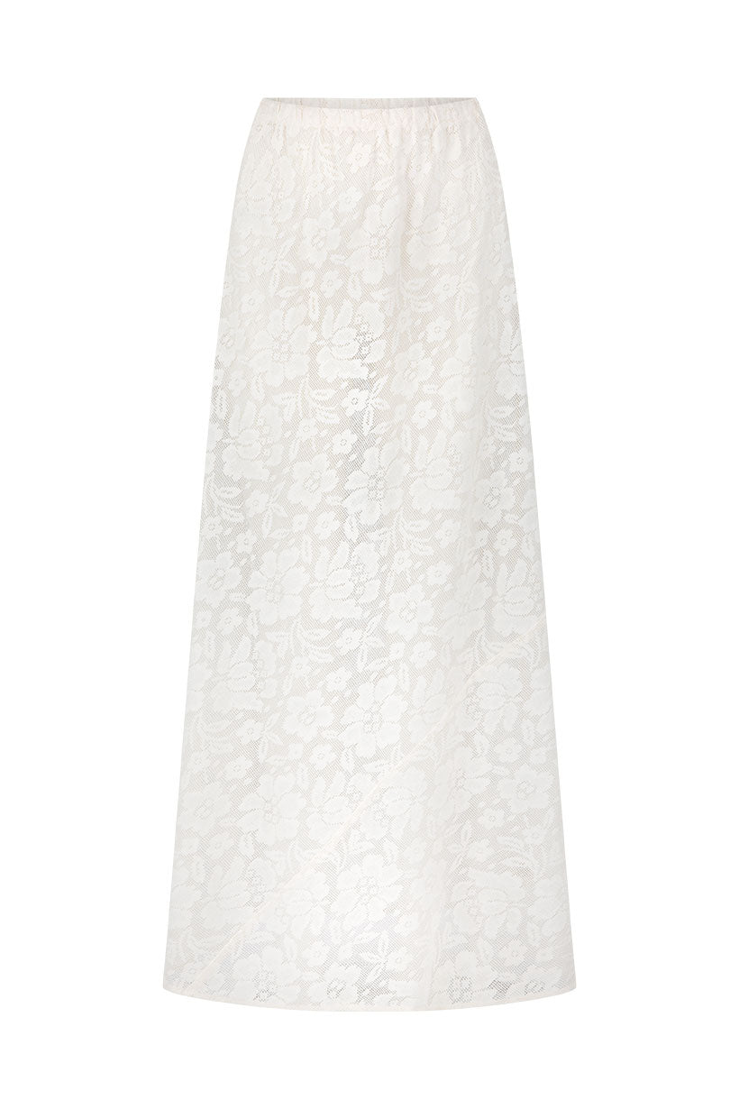 Free Love Lace Bias Skirt // Vintage Cream