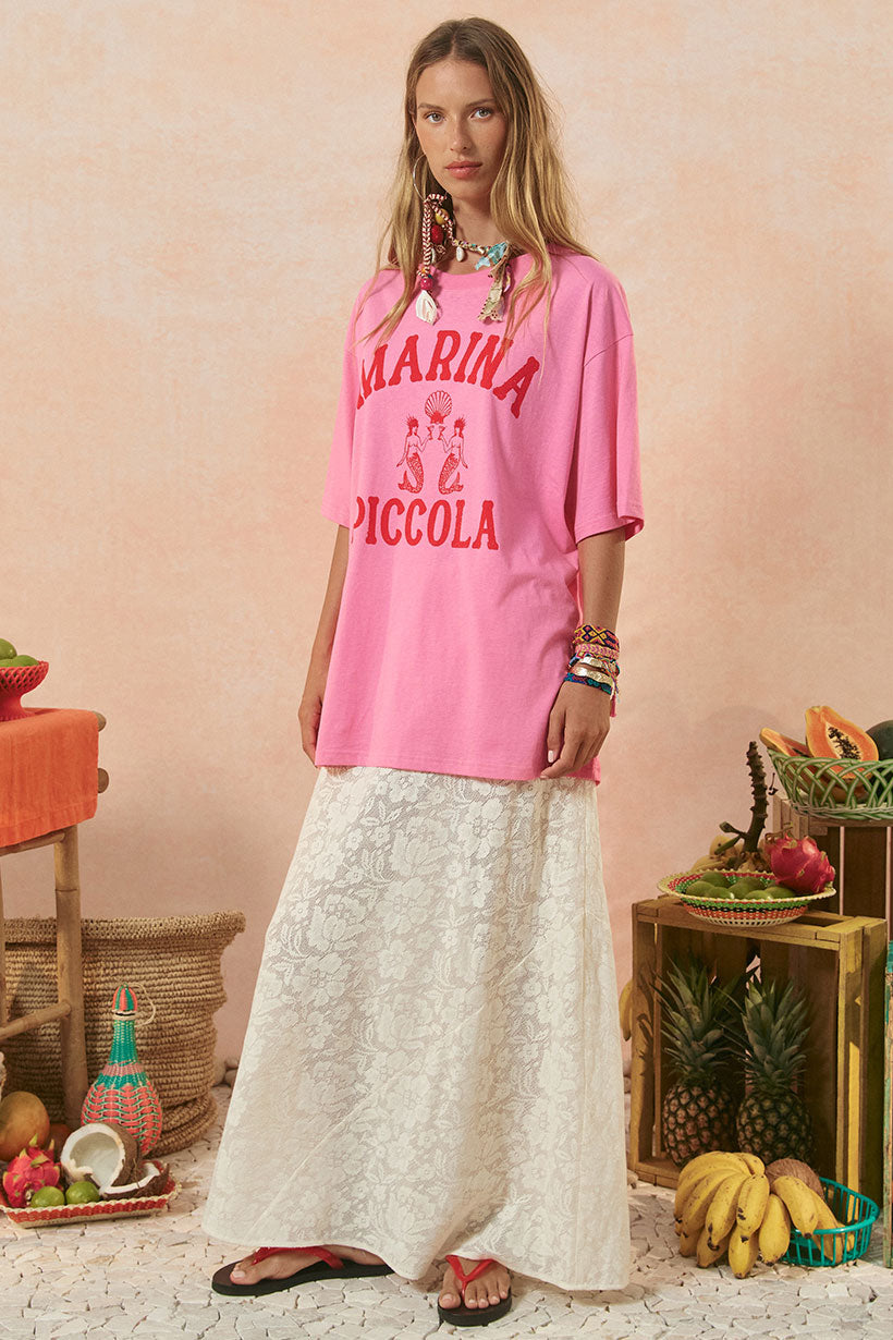Marina Piccola Oversized Biker Tee // Cosmos Pink