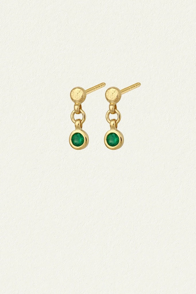 Ceres Drop Studs // Green Onyx