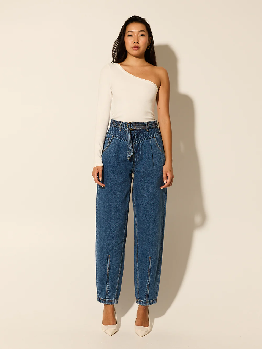 Tallulah One Shoulder Top // Ivory