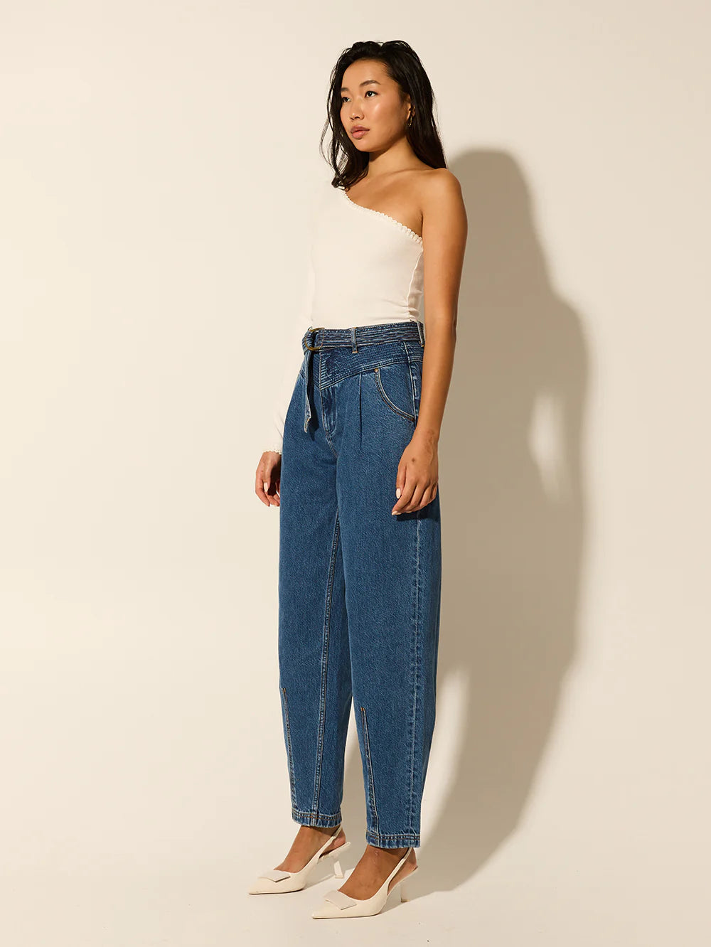 Tallulah One Shoulder Top // Ivory