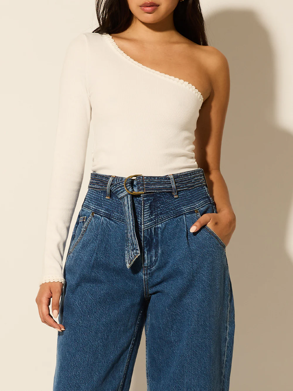 Tallulah One Shoulder Top // Ivory