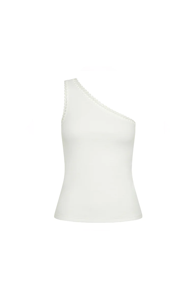Tallulah One Shoulder Tank // Ivory