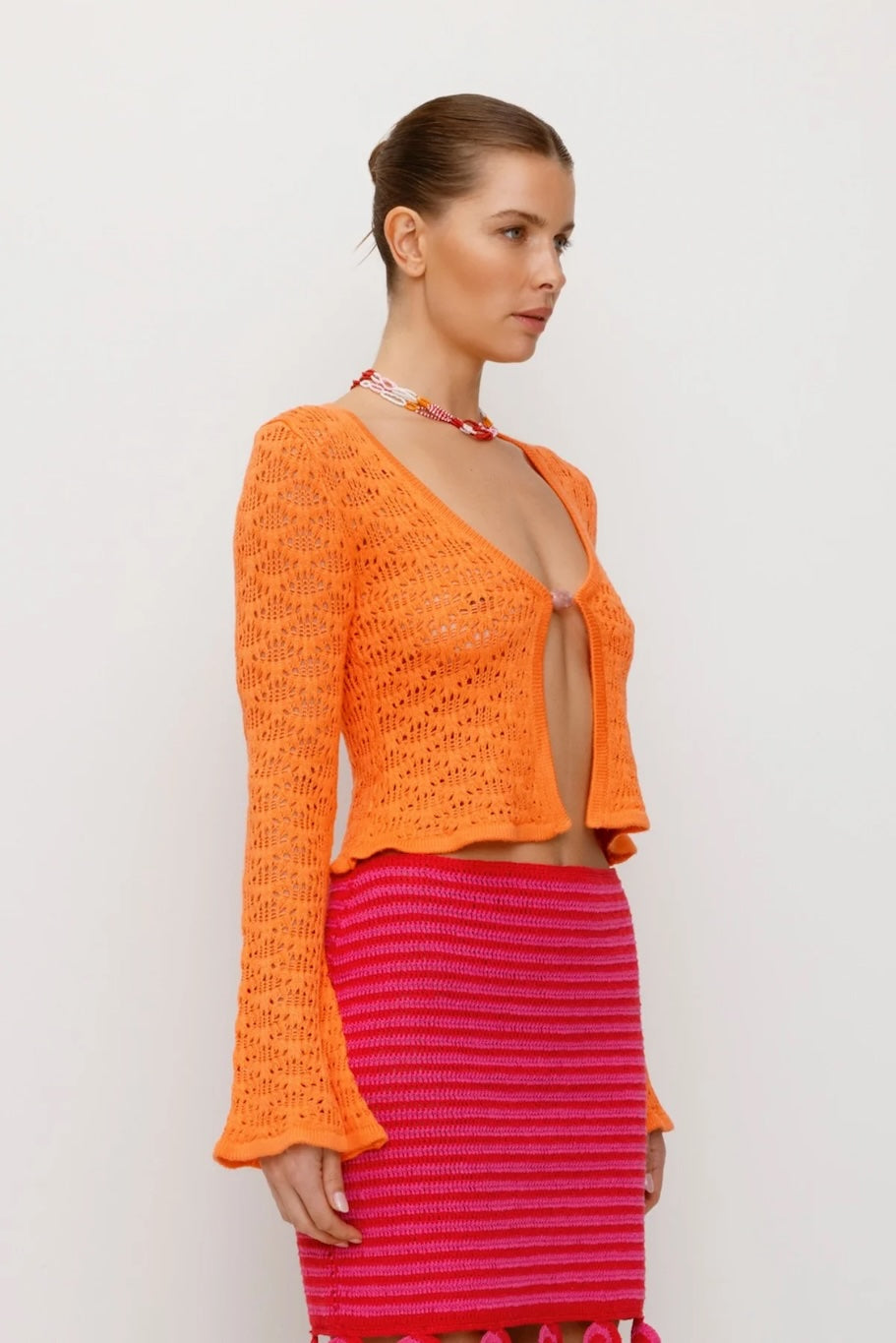 Amara Knit Cardigan // Coral