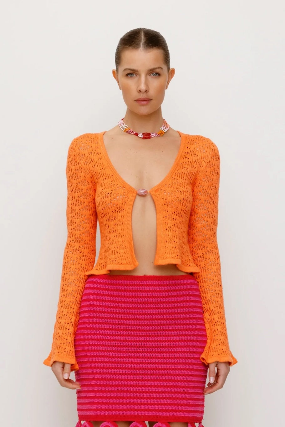 Amara Knit Cardigan // Coral