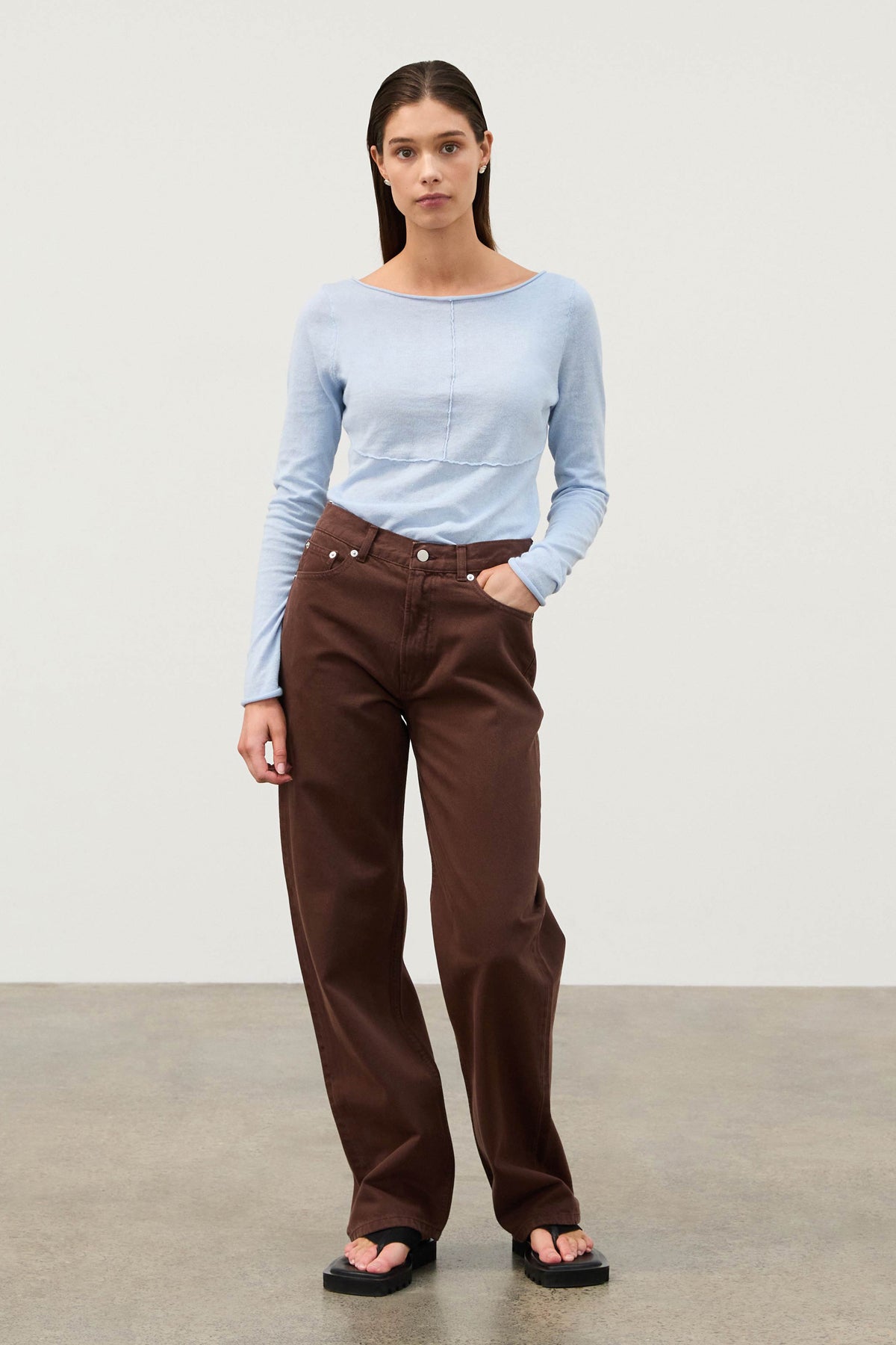 Mid Rise Recycled Denim Jean // Cocoa