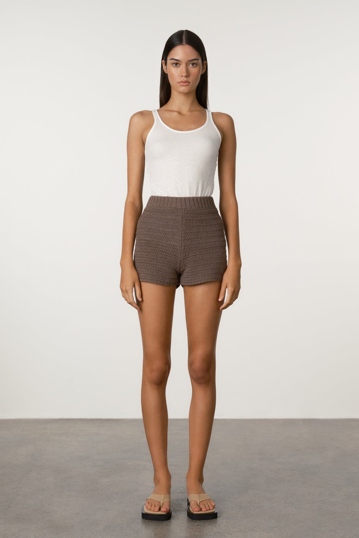 Lattice Knit Short // Carob