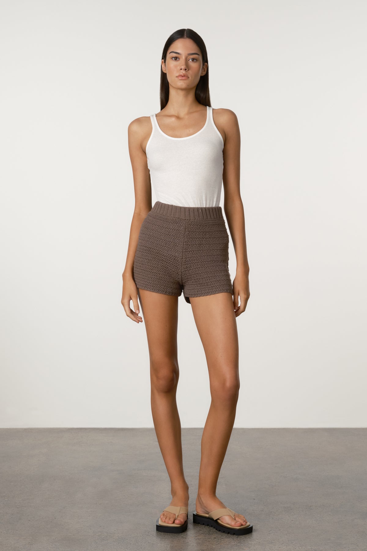 Lattice Knit Short // Carob