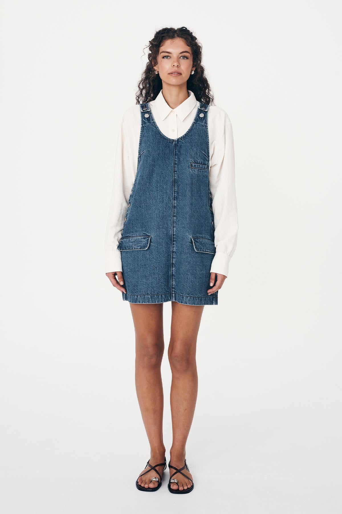 Franka Denim Mini Dress // Classic Wash
