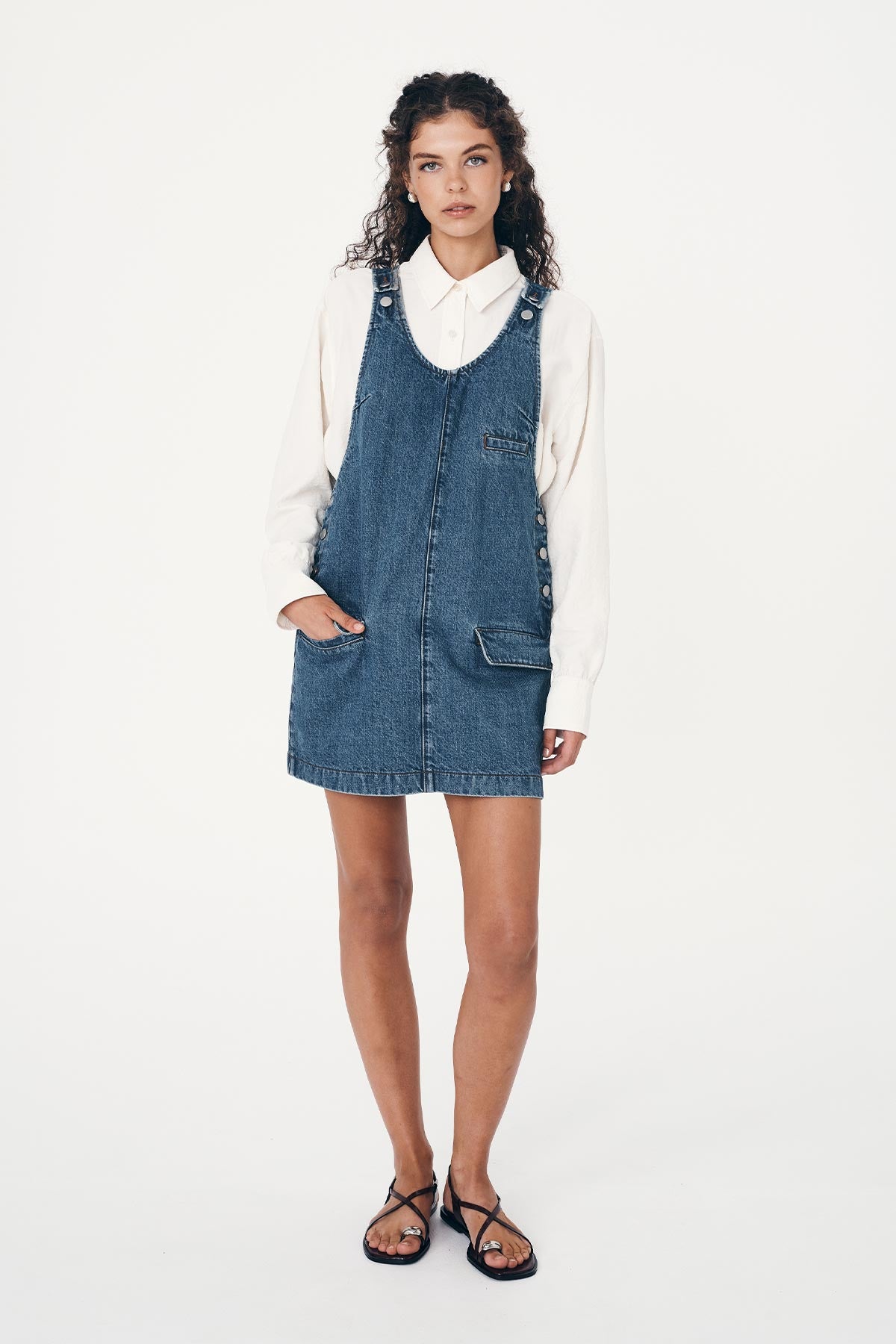 Franka Denim Mini Dress // Classic Wash