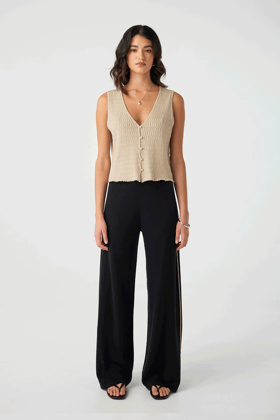 Jude Reversible Knit Vest // Taupe