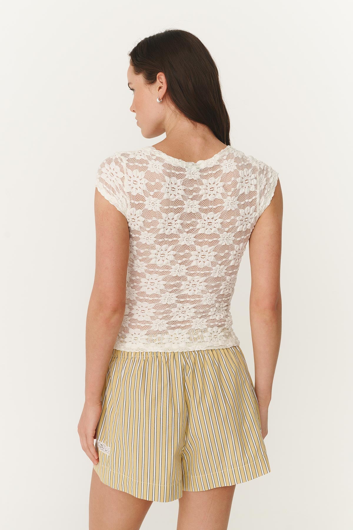 Galo Sunflower Lace Tee // Creme