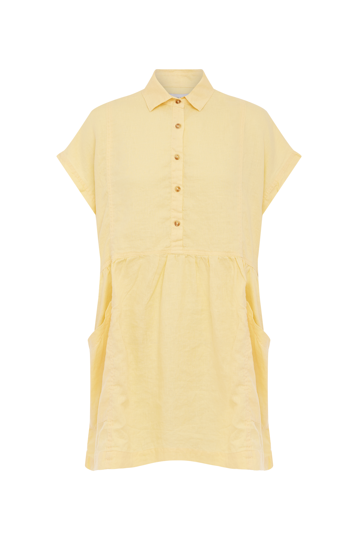 Gina Linen Mini Dress // Lemon