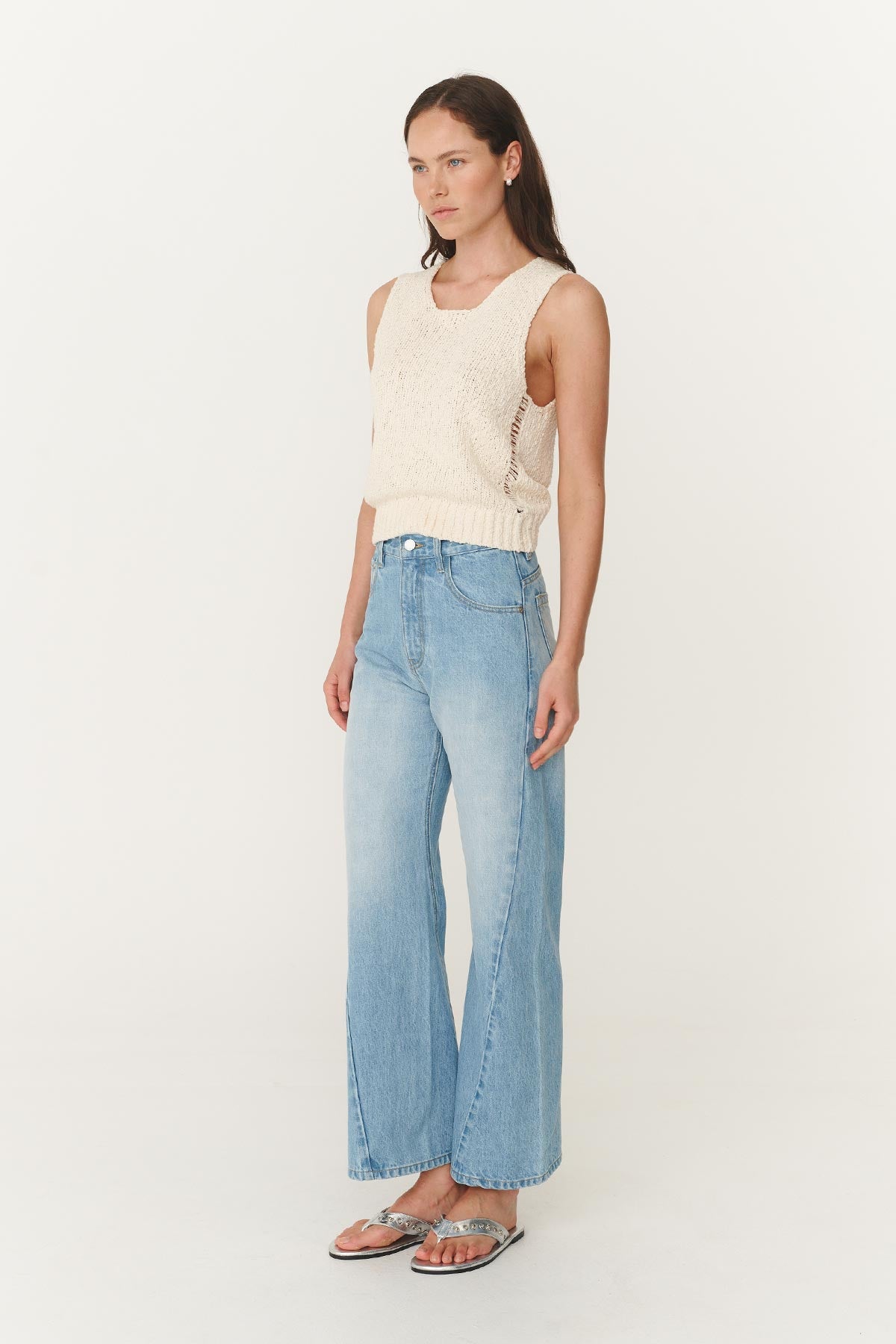 Percy Curve Seam Jeans // Faded Blue