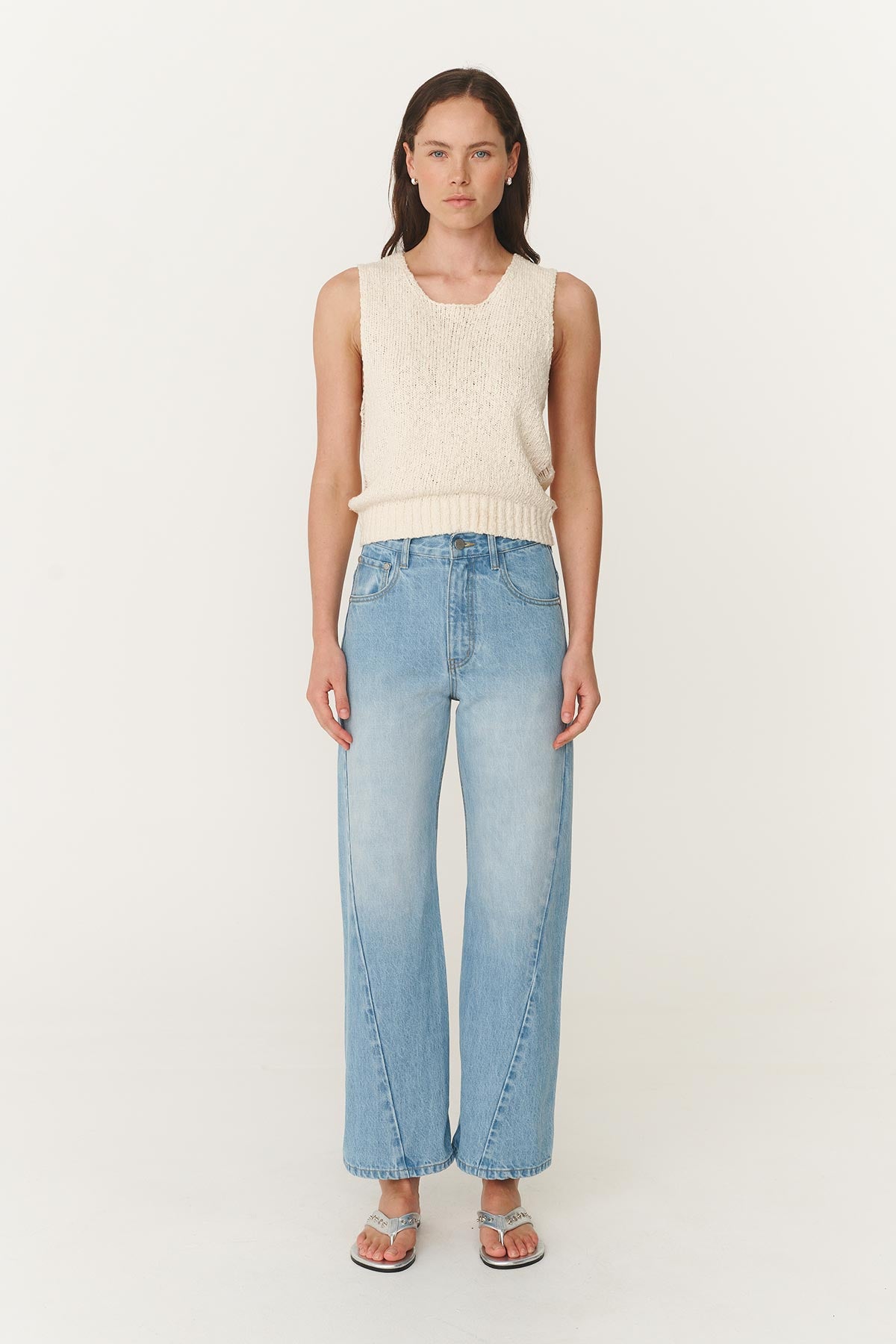 Percy Curve Seam Jeans // Faded Blue