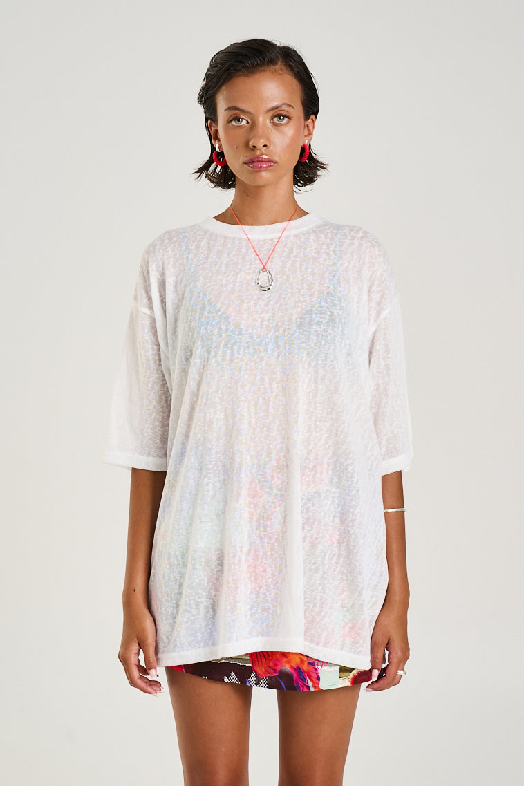 Oversize Tee // Sheer White