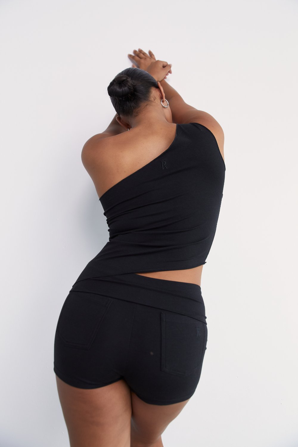 Fold Over Mini Short // Black