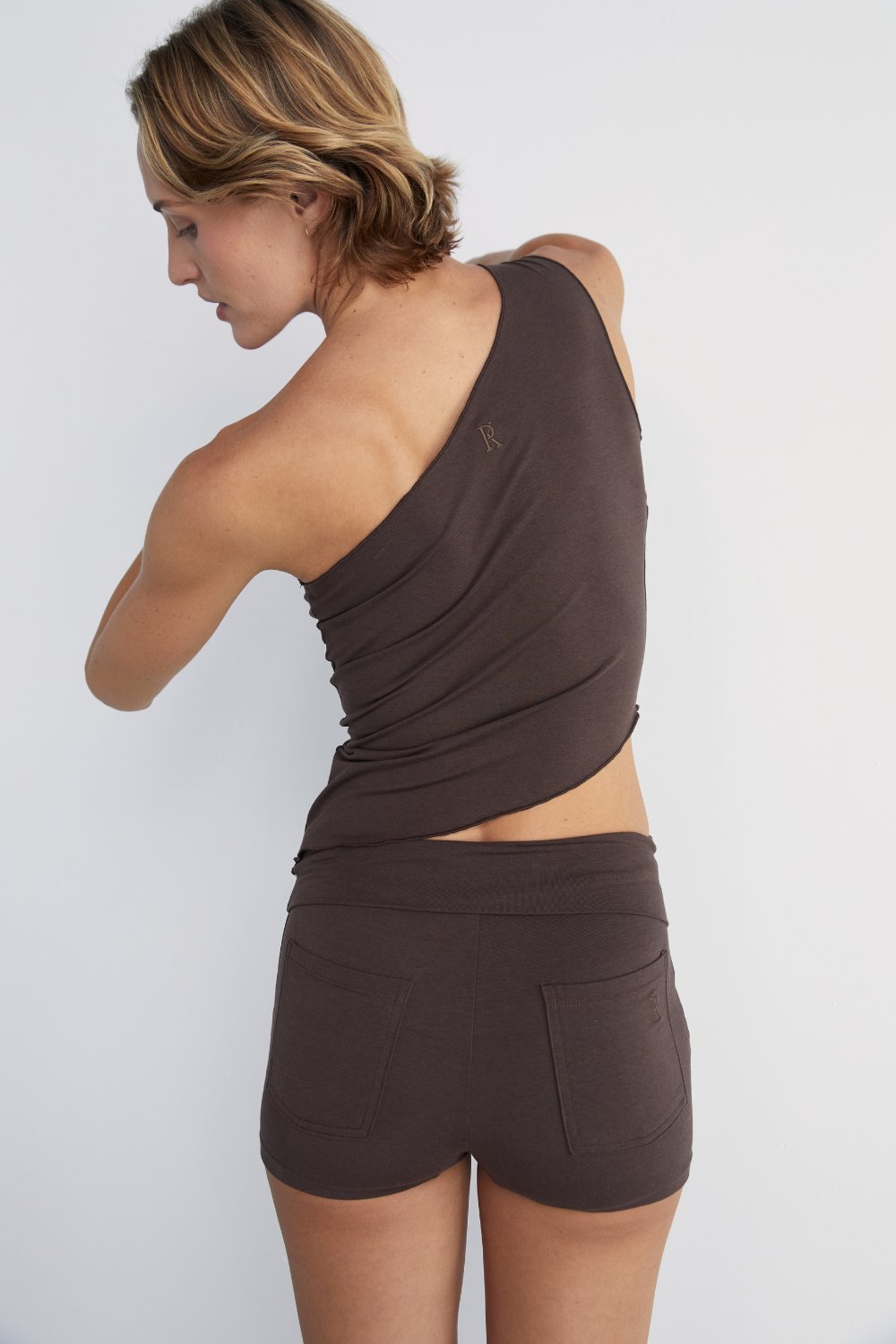 Fold Over Mini Short // Dark Brown