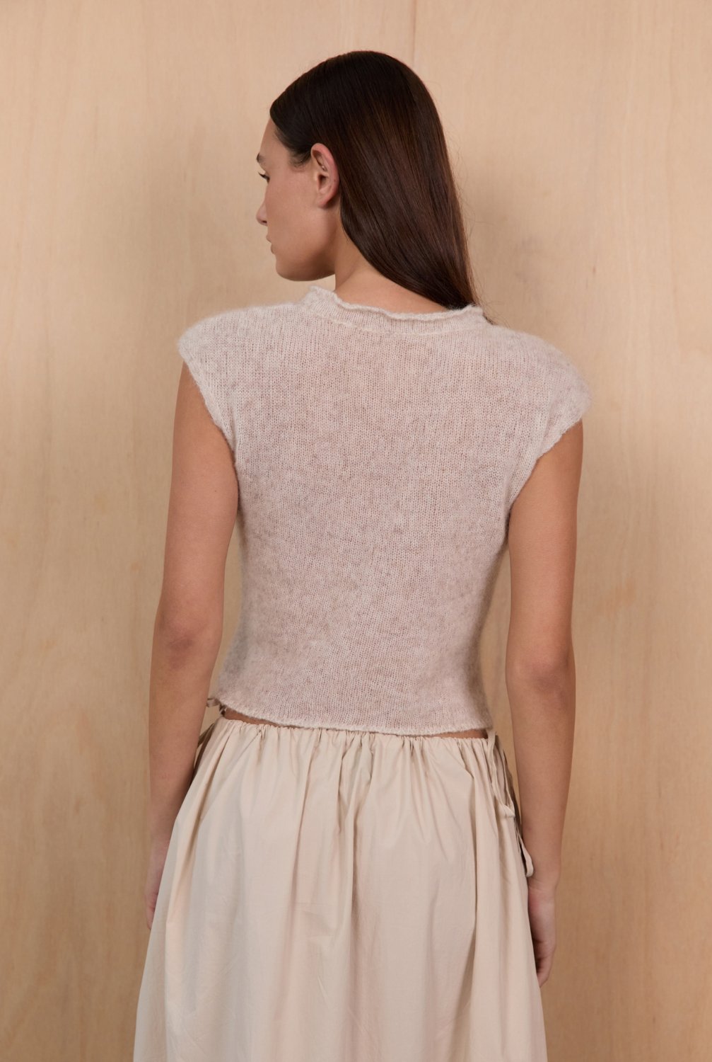 Tie Knit Tee // Beige Marle