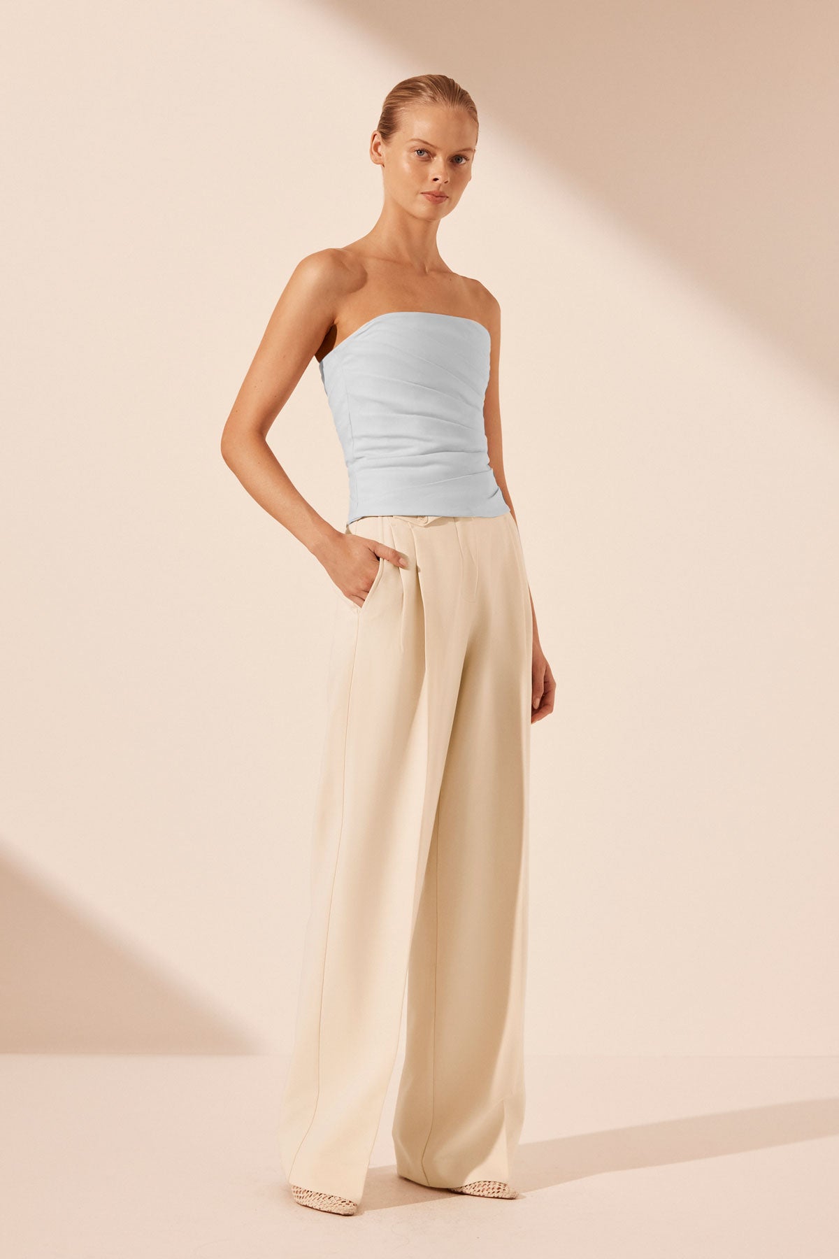 Lani Strapless Draped Bodice // Sky