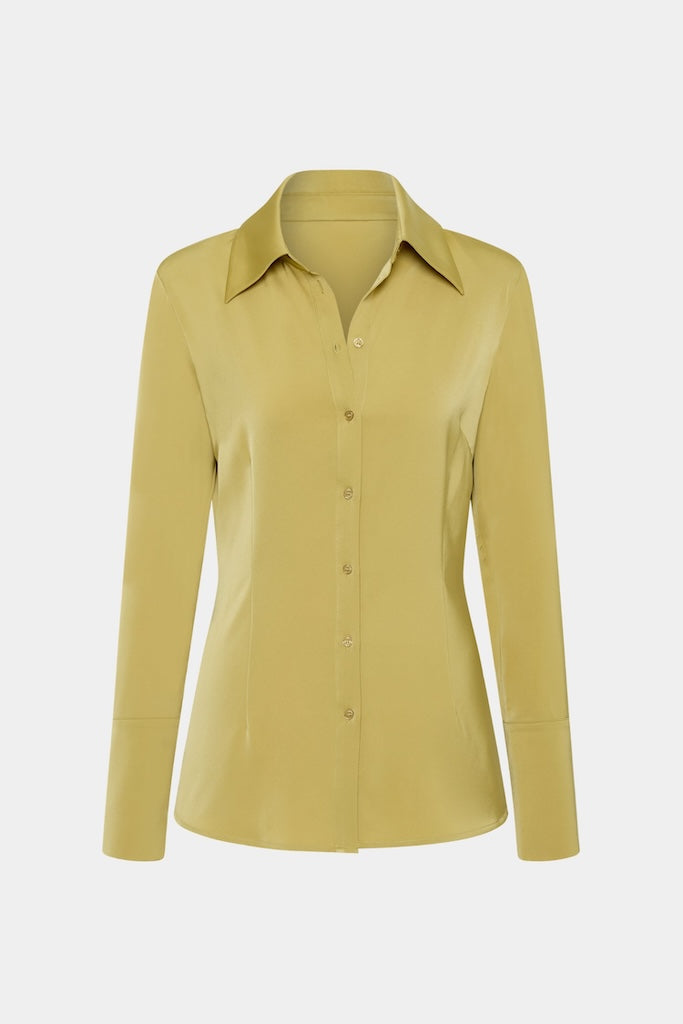 Structured Shirt // Emerald Satin