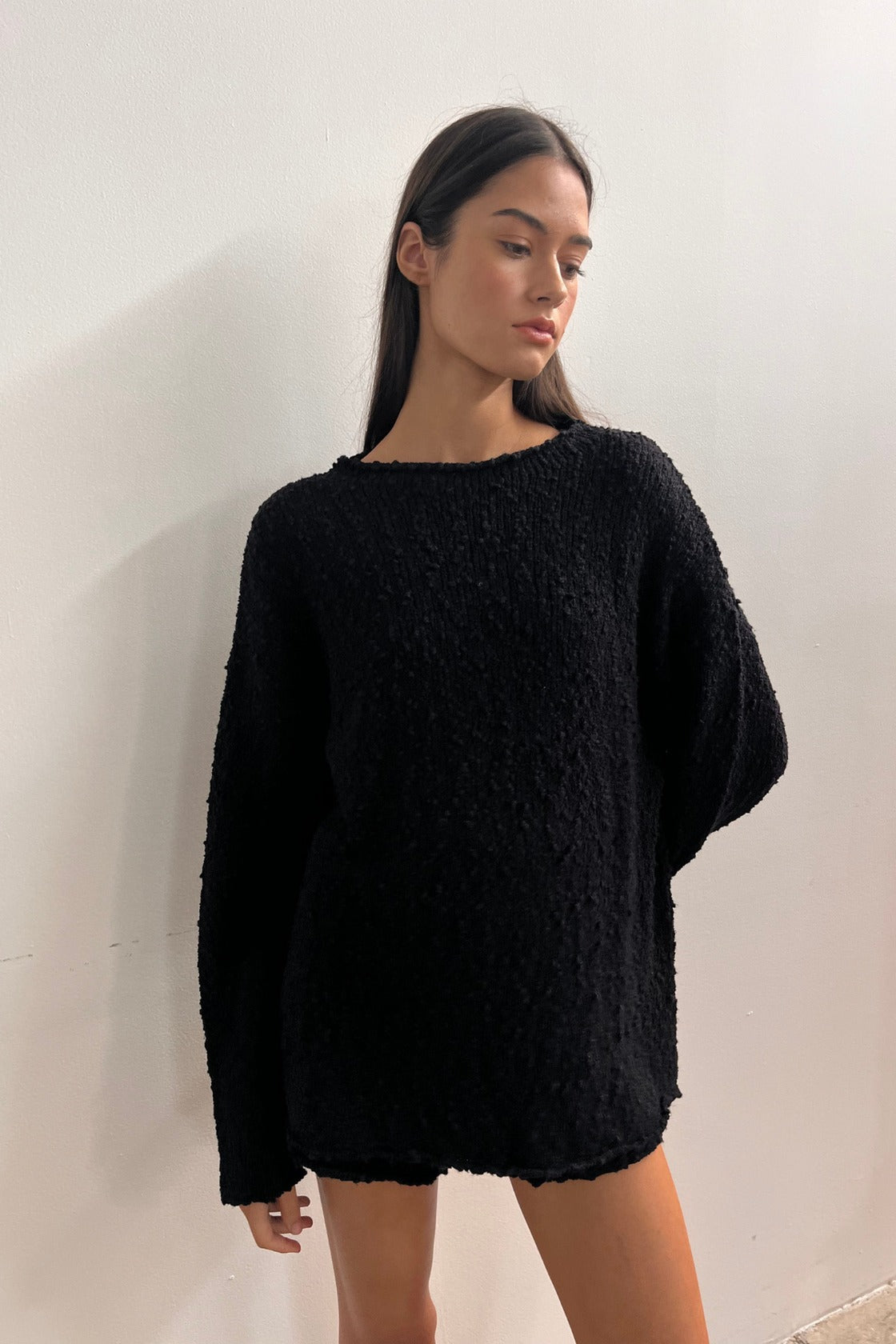 Boucle Knit Jumper // Black
