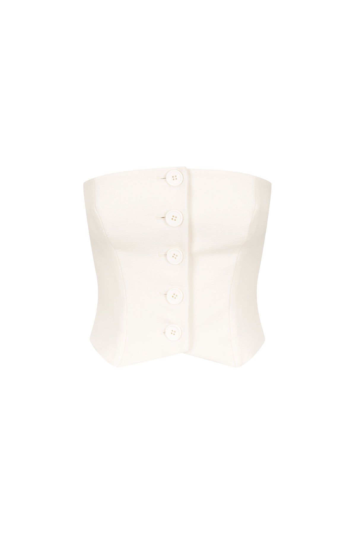 Amura Strapless Button Up Mini Dress, Cream, Dresses