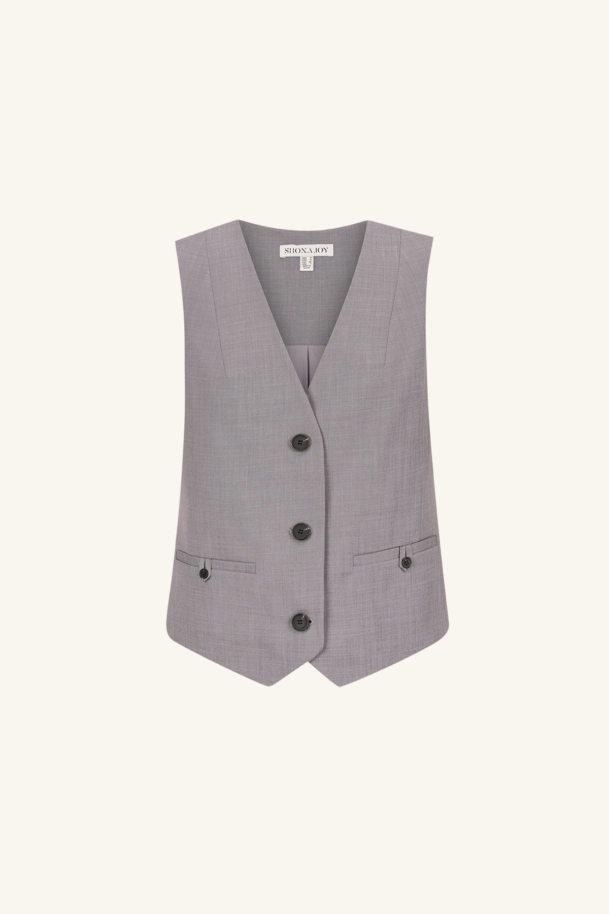 Asher Oversized Tailored Vest // Steel Grey
