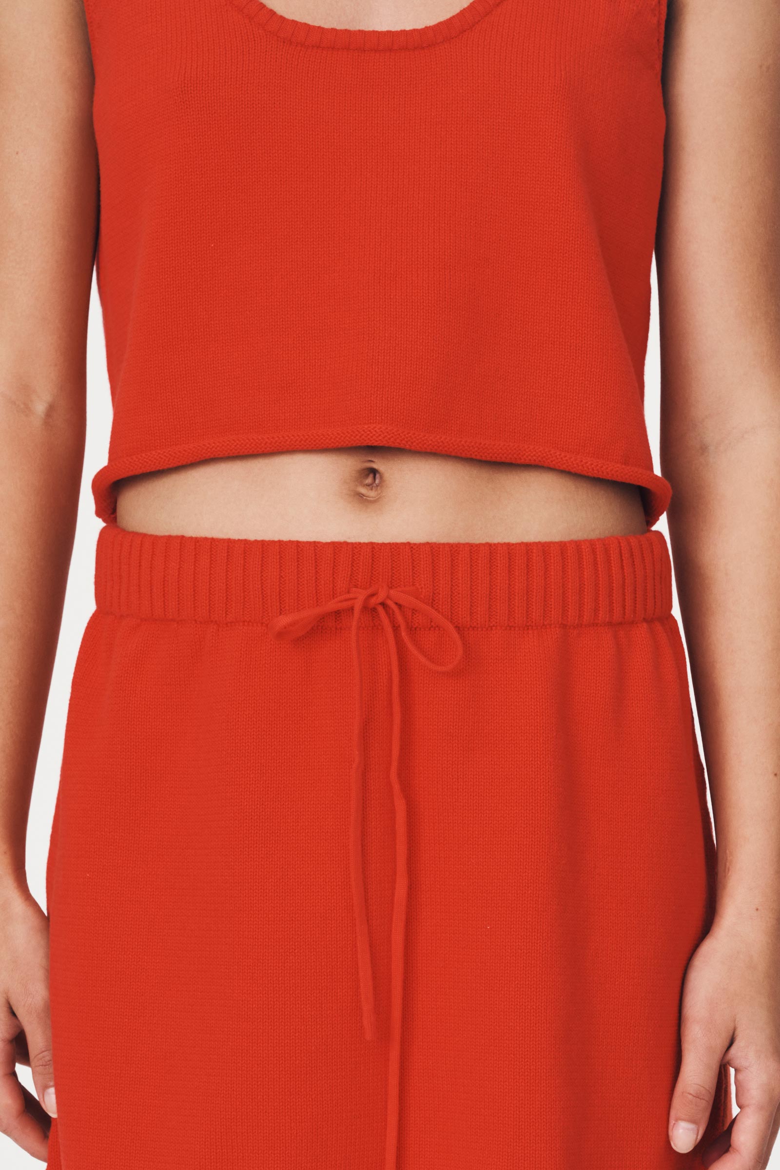 Alma Knit Mini Skirt // Aperol Red