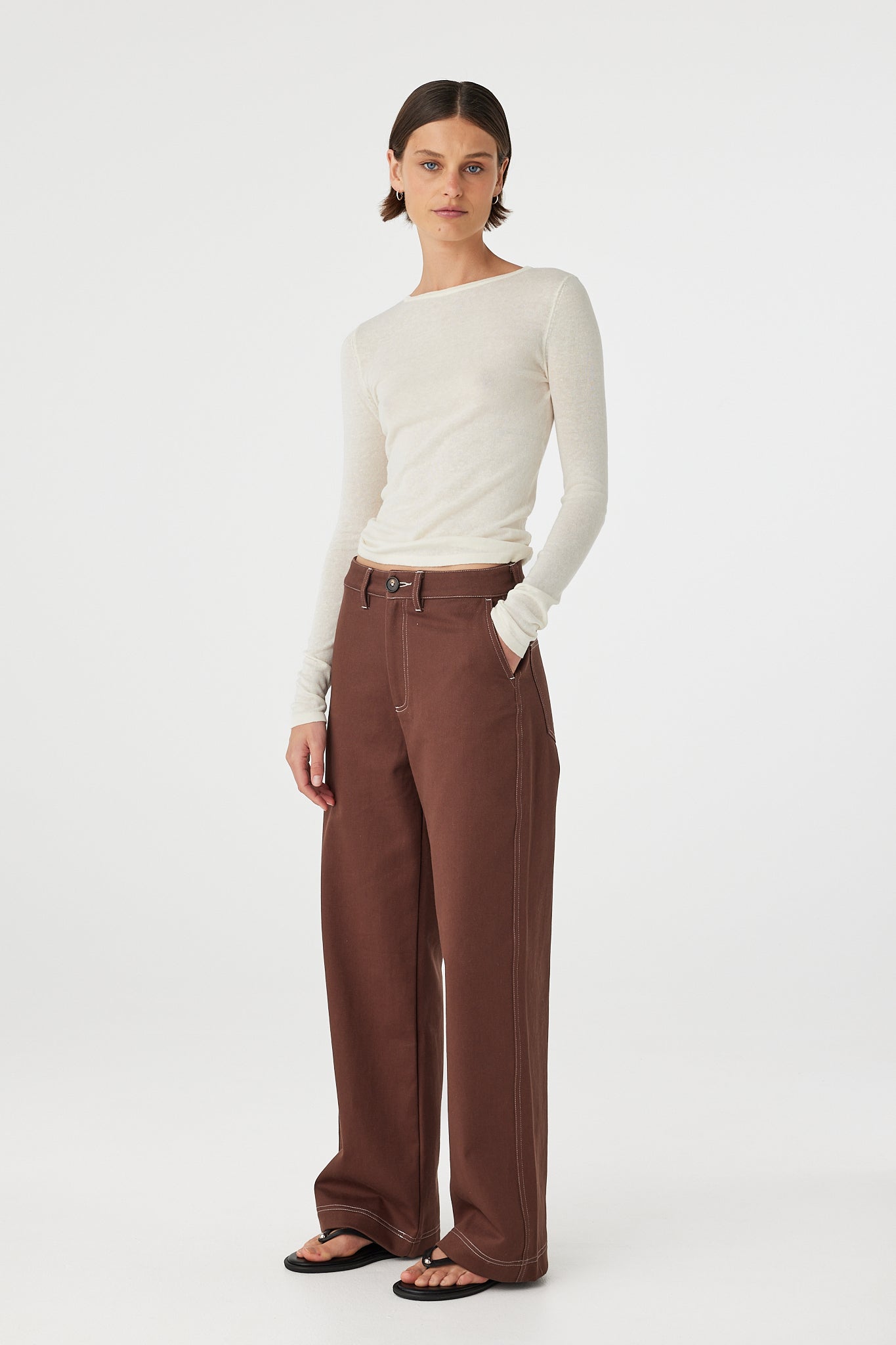 Aston Long Sleeve Top // Cream