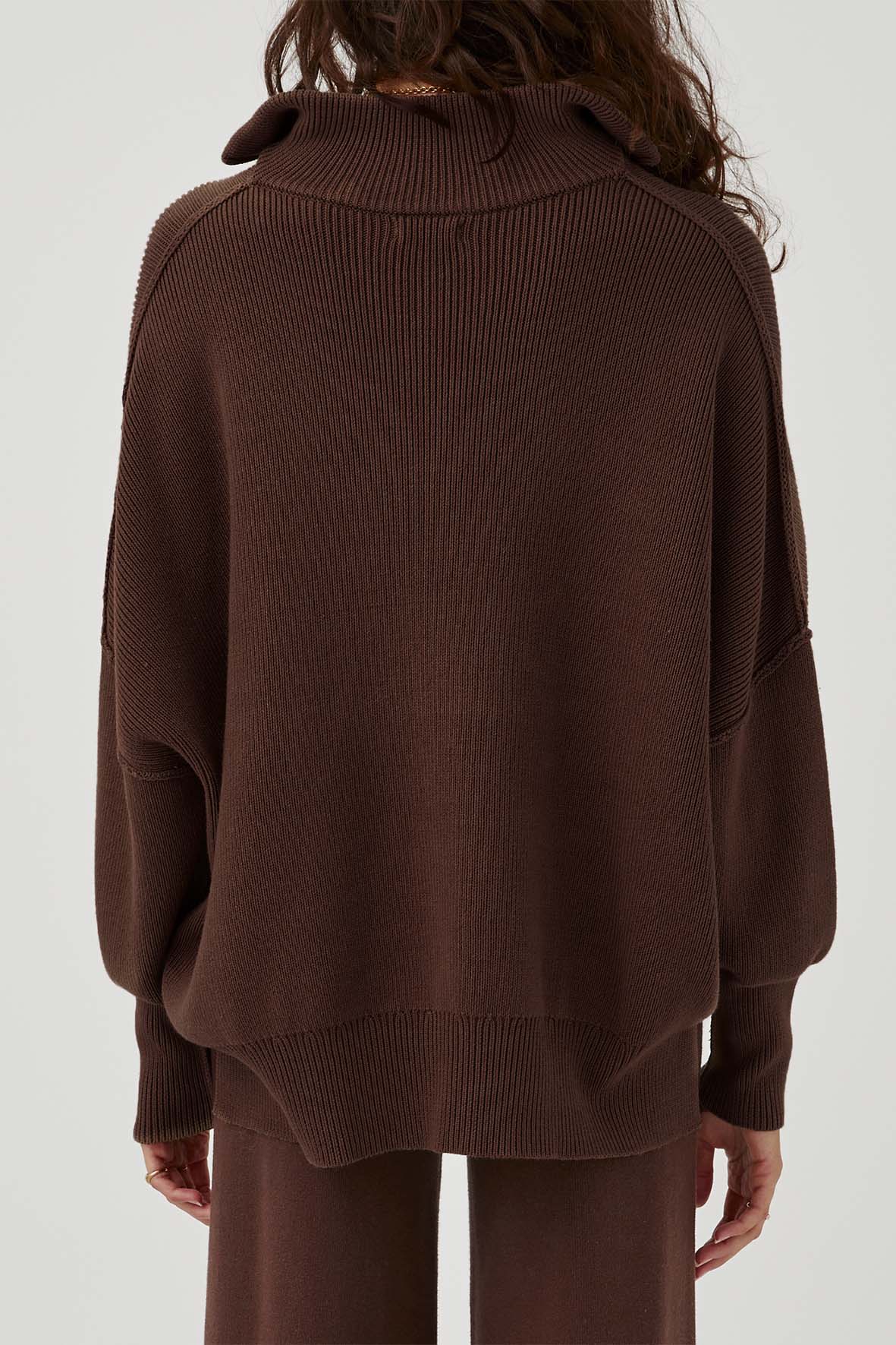 London Zip Sweater // Chocolate