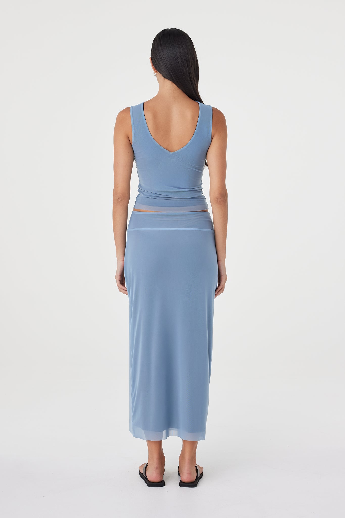 Eden Reversible Top // Pale Blue &amp; Espresso