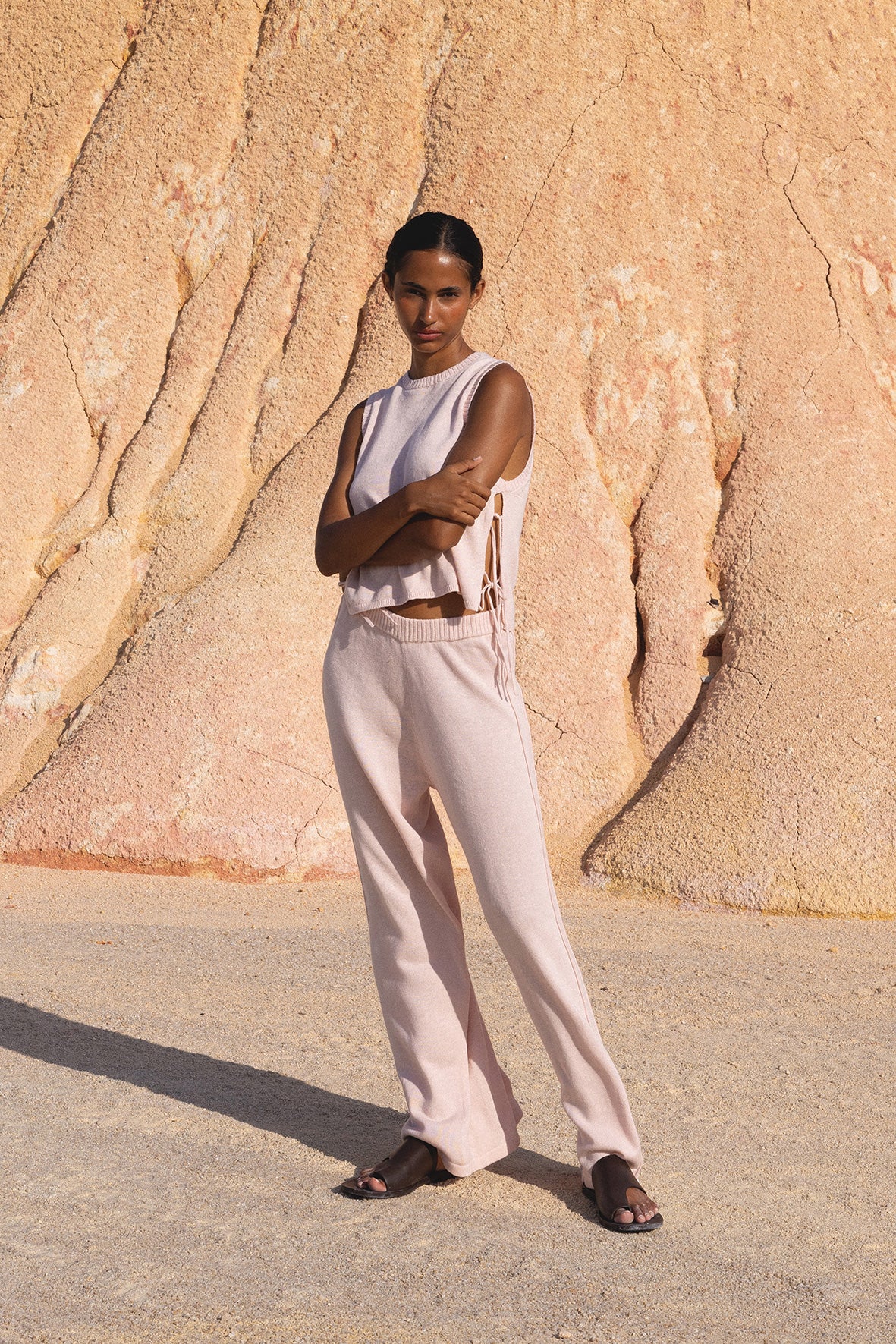 Poppy Cotton Linen Pant // Soft Pink